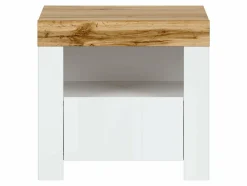 Sengebord Sonsoru 113 (Hvid + Glansfuld hvid + Wotan eg)