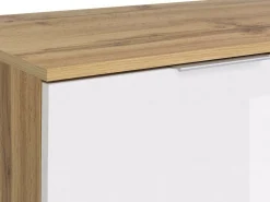 Sengebord Tivetra 114 (Wotan eg + Glansfuld hvid)