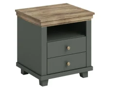 Sengebord Tolnue 117 (Mørkegrøn + Lefkas eg)