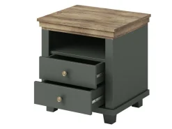 Sengebord Tolnue 117 (Mørkegrøn + Lefkas eg)