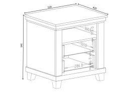 Sengebord Tolnue 117 (Mørkegrøn + Lefkas eg)
