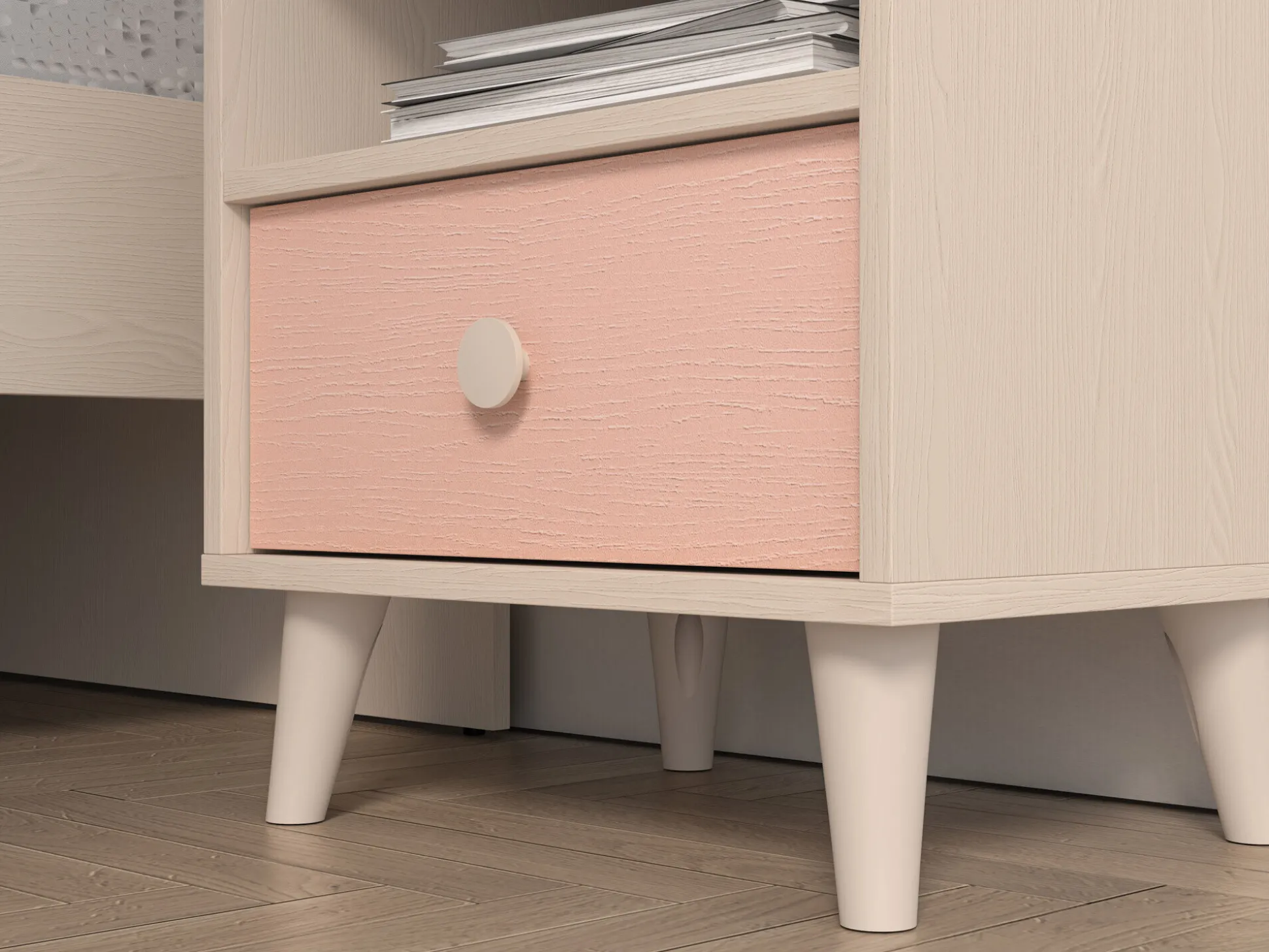 Sengebord Tortoli 108 (Lyserød)