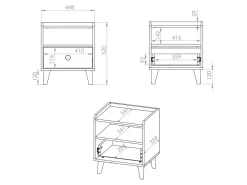 Sengebord Tortoli 108 (Lyserød)