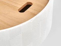 Sidebord Houston 606 (Hvid + Lyst træ + Sort)