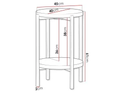 Sidebord Providence 179 (Glansfuld hvid + Sort)