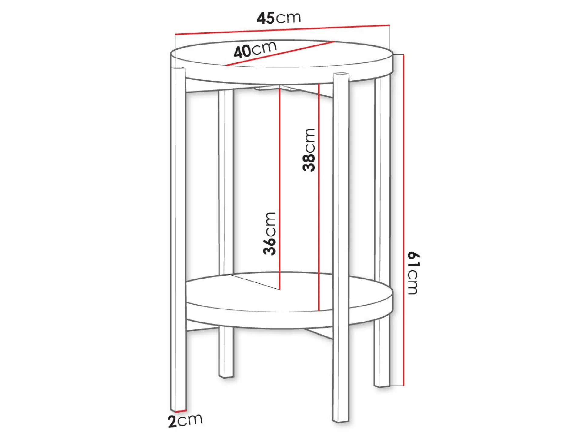 Sidebord Providence 179 (Glansfuld hvid + Sort)