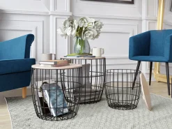 Sidebordesæt Aedifis (Sort + Lyst træ)