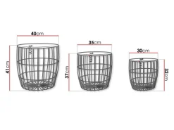 Sidebordesæt Aedifis (Sort + Lyst træ)