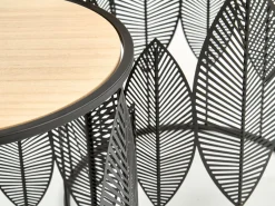 Sidebordesæt Houston 974 (Sort + Lyst træ)