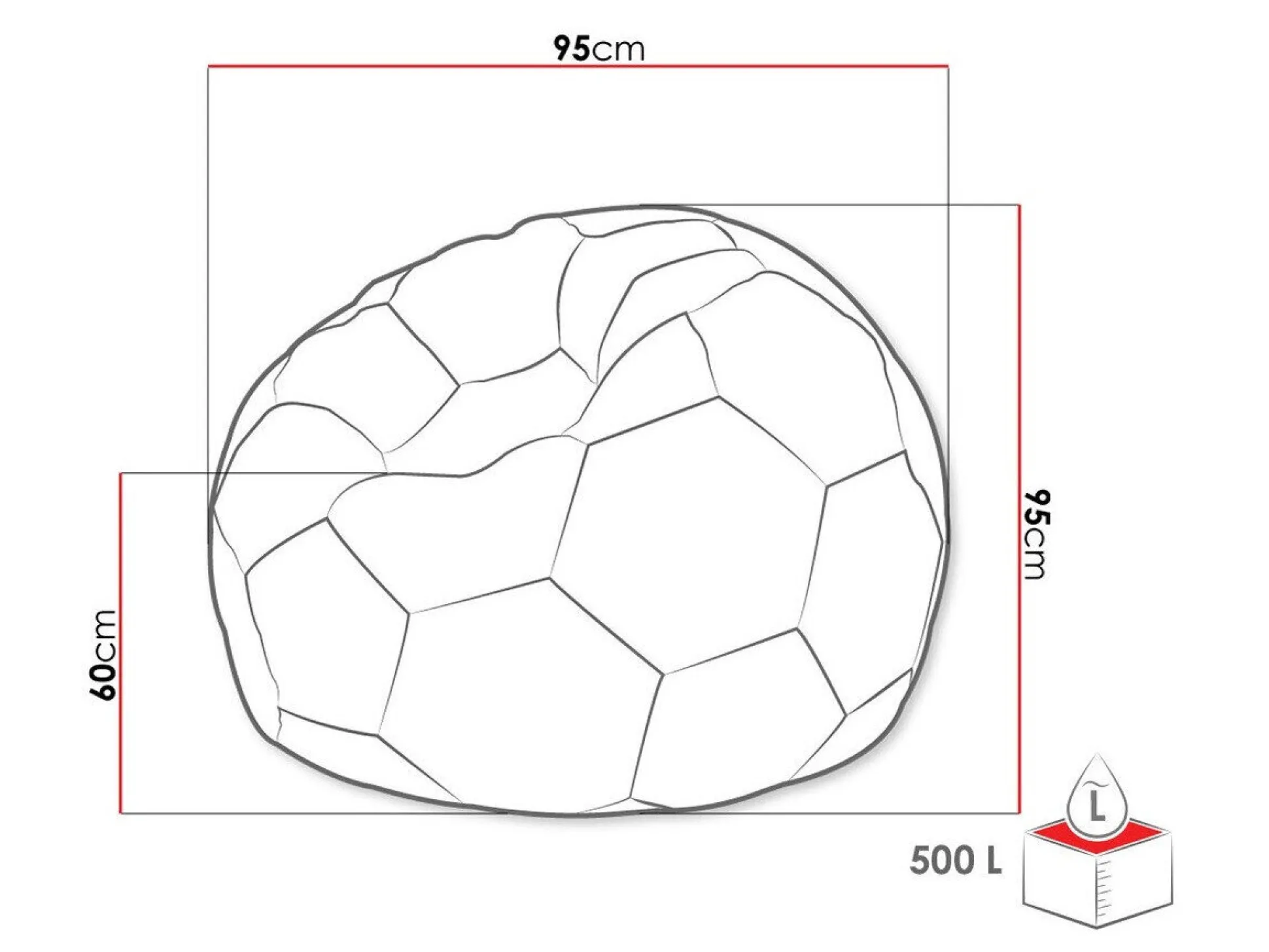 Sækkestol Comfivo Pectus (Hvid + Sort)
