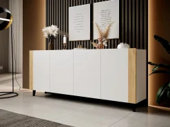 Skænk Charlotte 183 (Hvid + Craft egetræ)