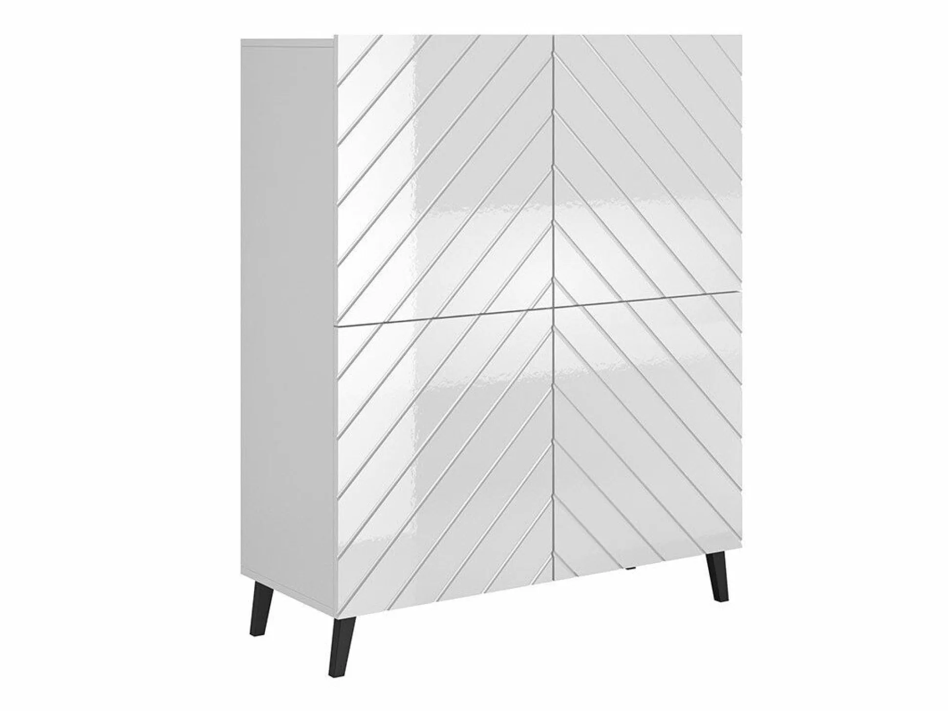 Skænk Charlotte 179 (Hvid + Glansfuld hvid)