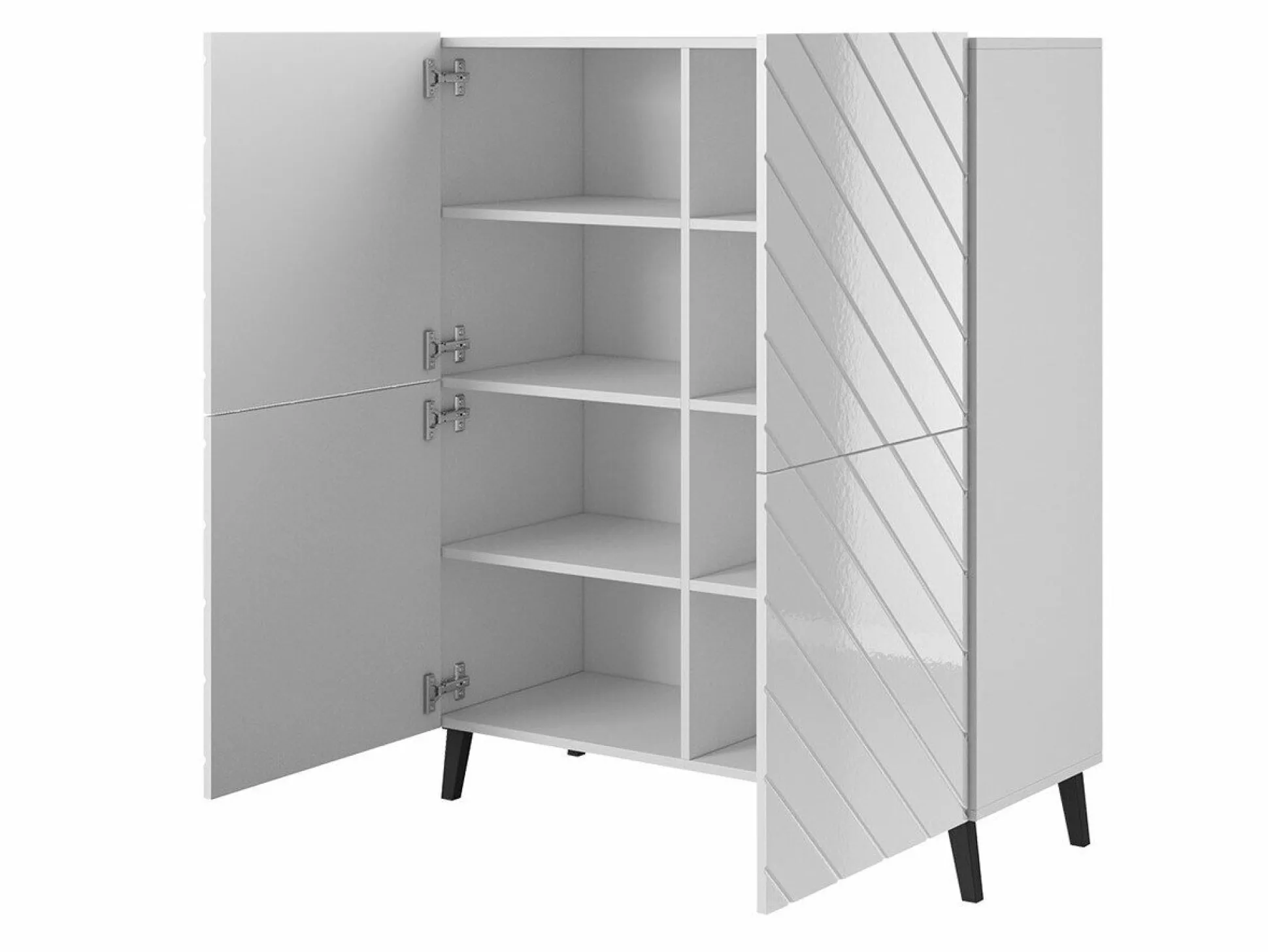 Skænk Charlotte 179 (Hvid + Glansfuld hvid)