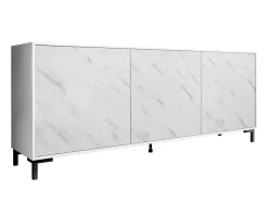 Skænk Charlotte 158 (Hvid + Hvid marmor)