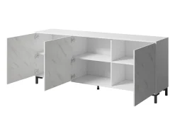 Skænk Charlotte 158 (Hvid + Hvid marmor)