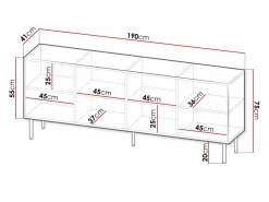 Skænk Charlotte 170 (Sort + Gylden)