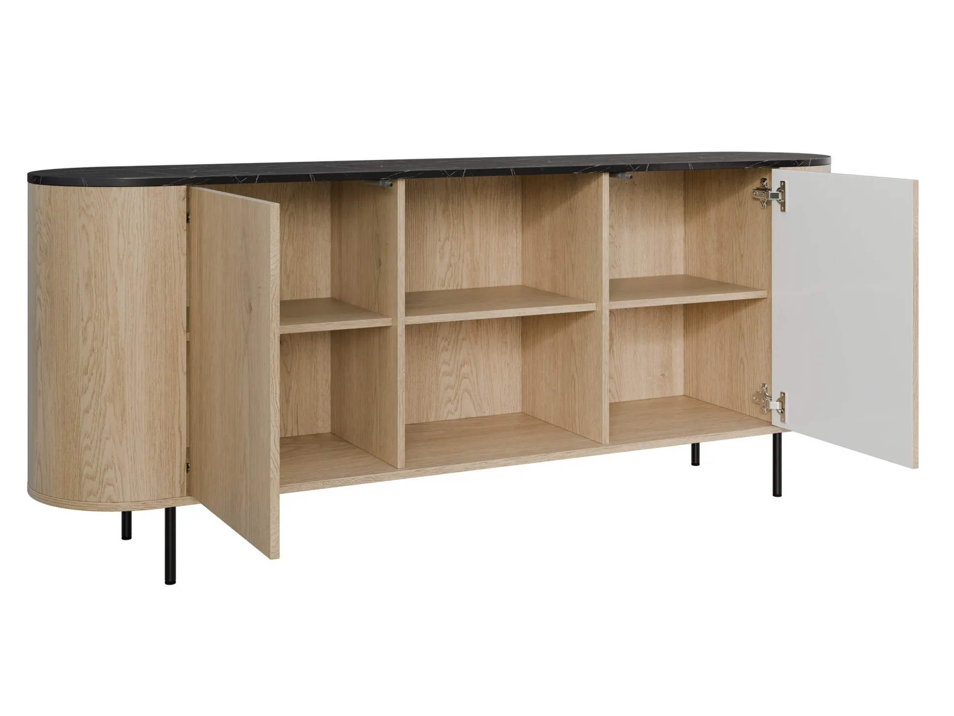 Skænk Comfivo Livtena I (Sort marmor + Sort)