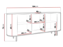 Skænk Comfivo Livtena I (Sort marmor + Sort)
