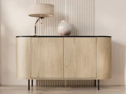 Skænk Comfivo Livtena (Sort marmor + Sort)