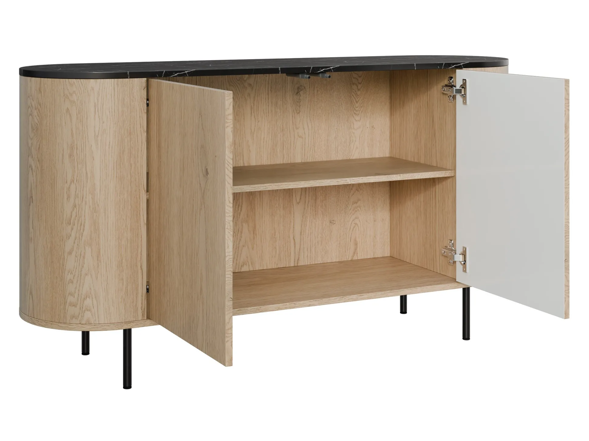 Skænk Comfivo Livtena (Sort marmor + Sort)