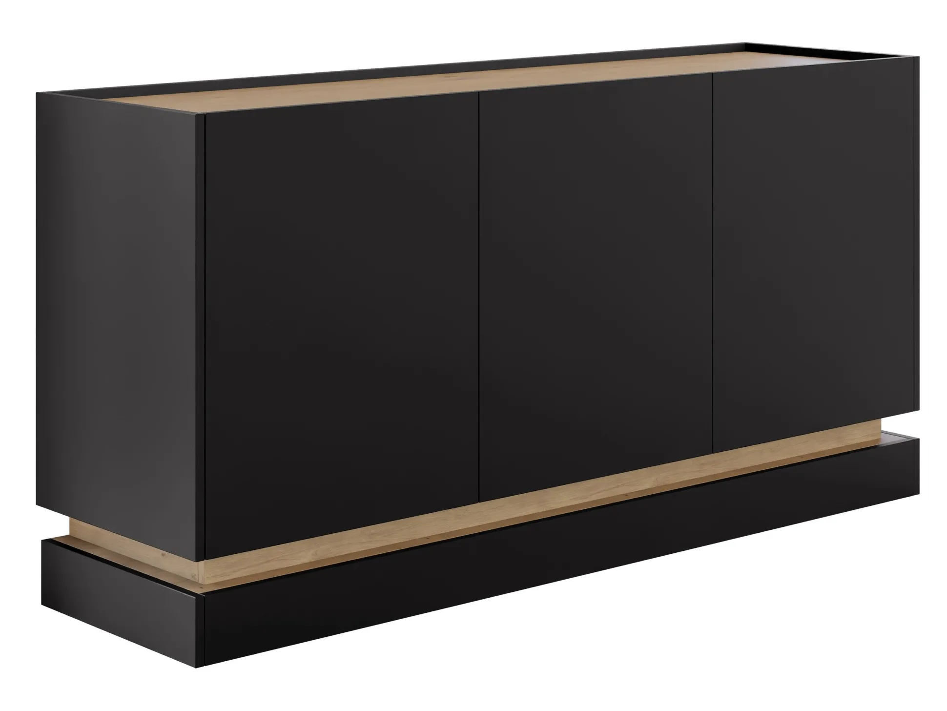 Skænk Comfivo Tilia I (Sort + Egetræ)