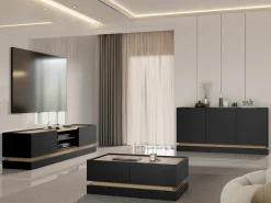 Skænk Comfivo Tilia I (Sort + Egetræ)