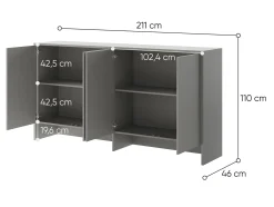 Skænk Concept Pro Lenart Levfere 120 (Grå)