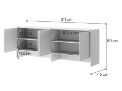 Skænk Concept Pro Lenart Levfere 119 (Hvid)