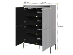 Skænk Fernolu 102 (Grå + Sort)