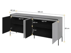 Skænk Fernolu 103 (Grå + Sort)