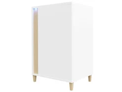 Skænk Florem (Hvid + Glansfuld hvid + Lyst træ)