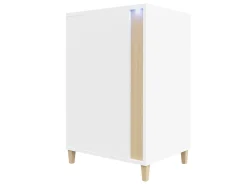 Skænk Florem I (Hvid + Glansfuld hvid + Lyst træ)