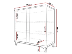 Skænk Florem II (Hvid + Glansfuld hvid + Lyst træ)