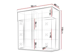 Skænk Florem III (Hvid + Glansfuld hvid + Lyst træ)