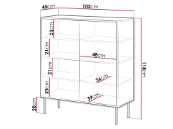 Skænk Flosoru 100 (Valnød + Sort)