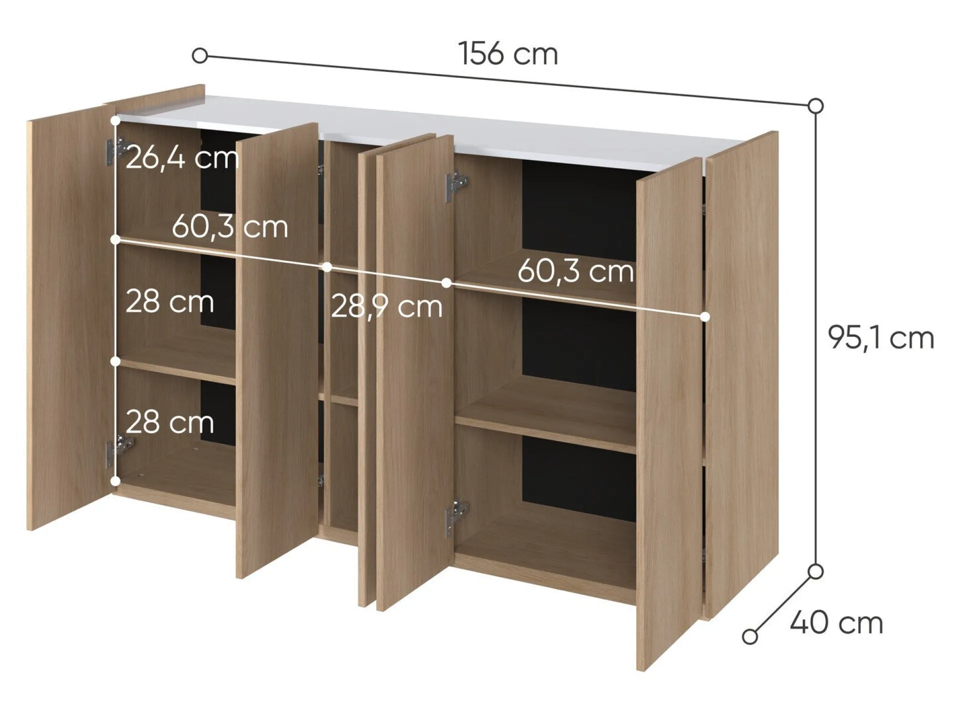 Skænk Fresno 147 (Egetræ)