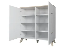 Skænk Larfloi 105 (Hvid + Sonoma eg)