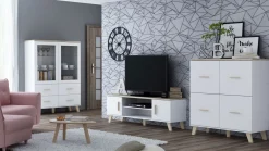 Skænk Larfloi 105 (Hvid + Sonoma eg)