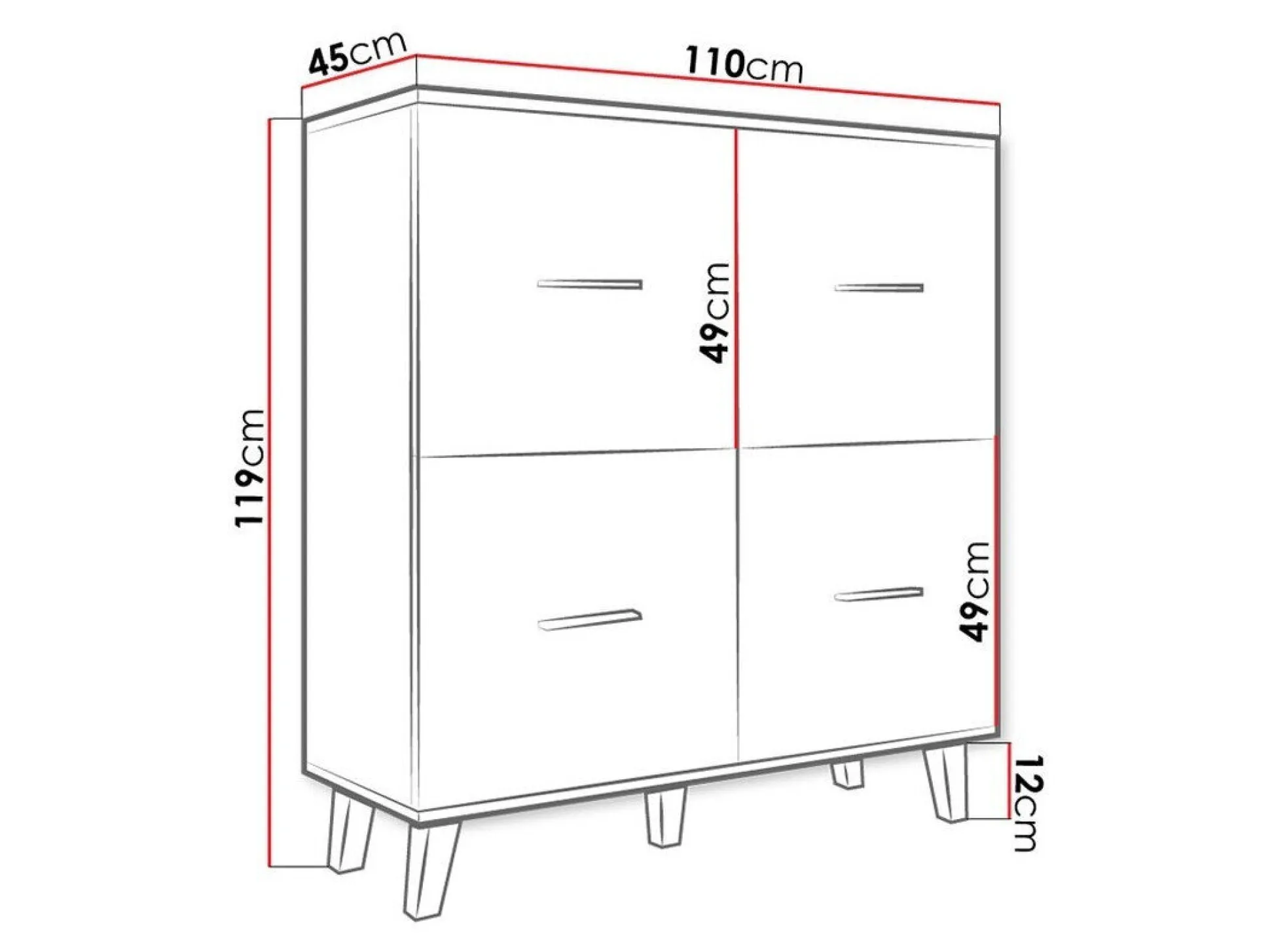 Skænk Larfloi 105 (Hvid + Sonoma eg)