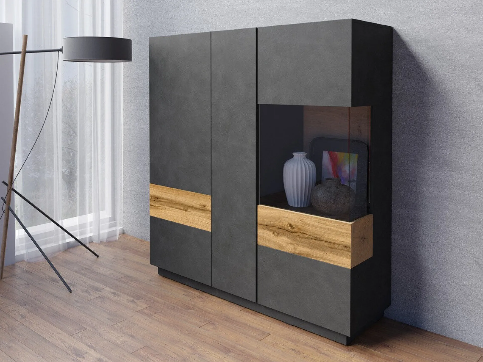 Skænk Livlore 106 (Matera grå + Wotan eg)