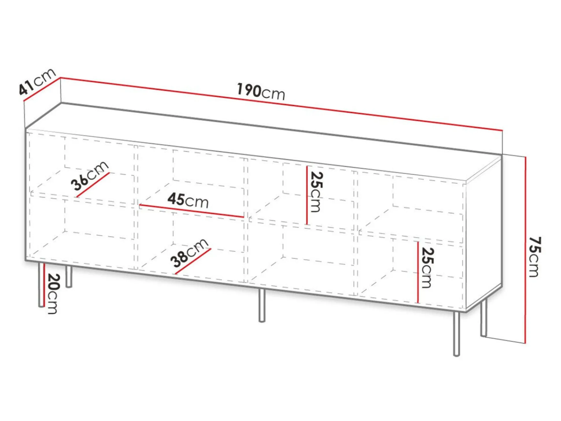 Skænk Lorelbo 101 (Hvid + Sort)