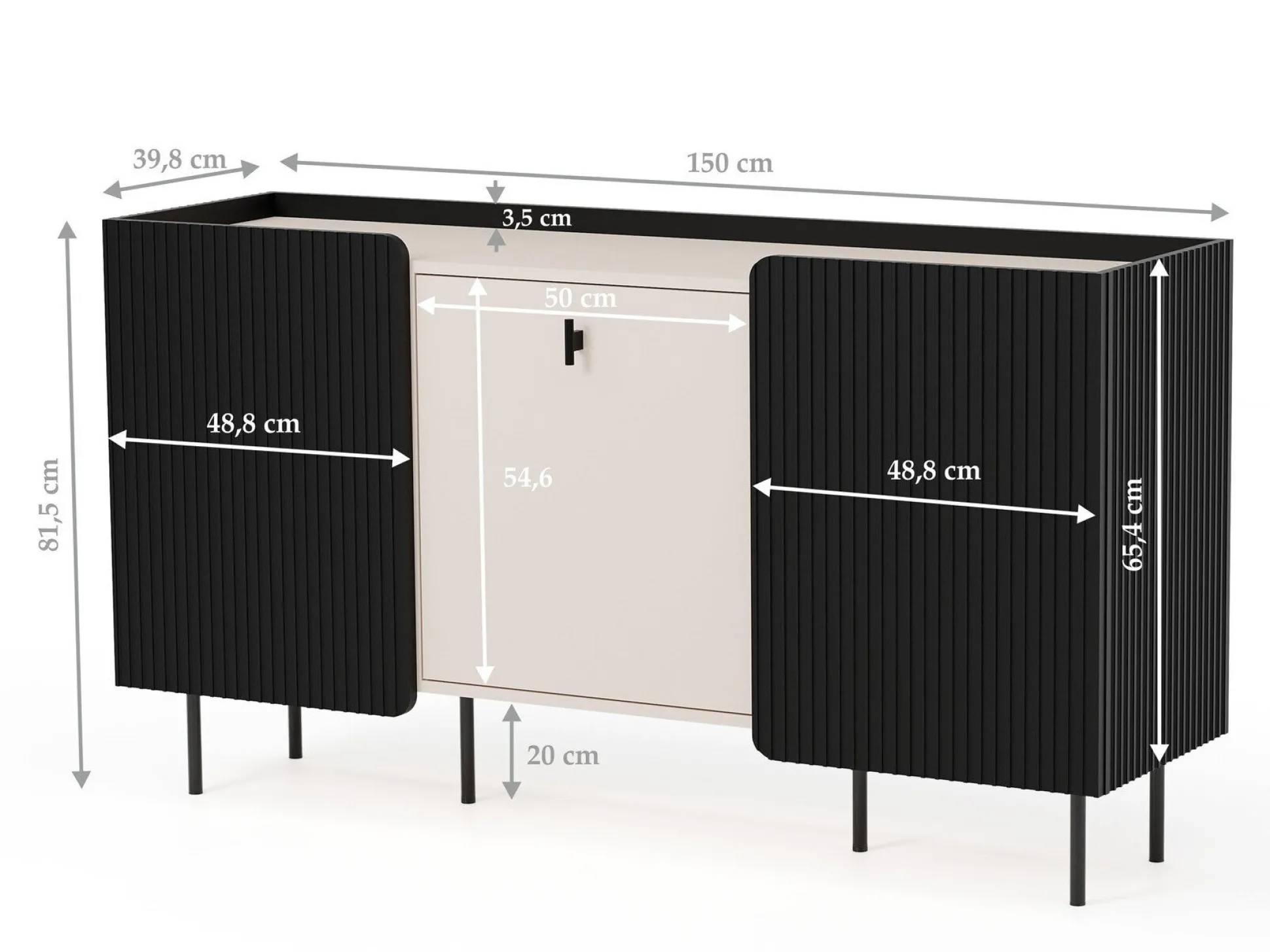 Skænk Mansfield 101 (Sort + Kashmir)