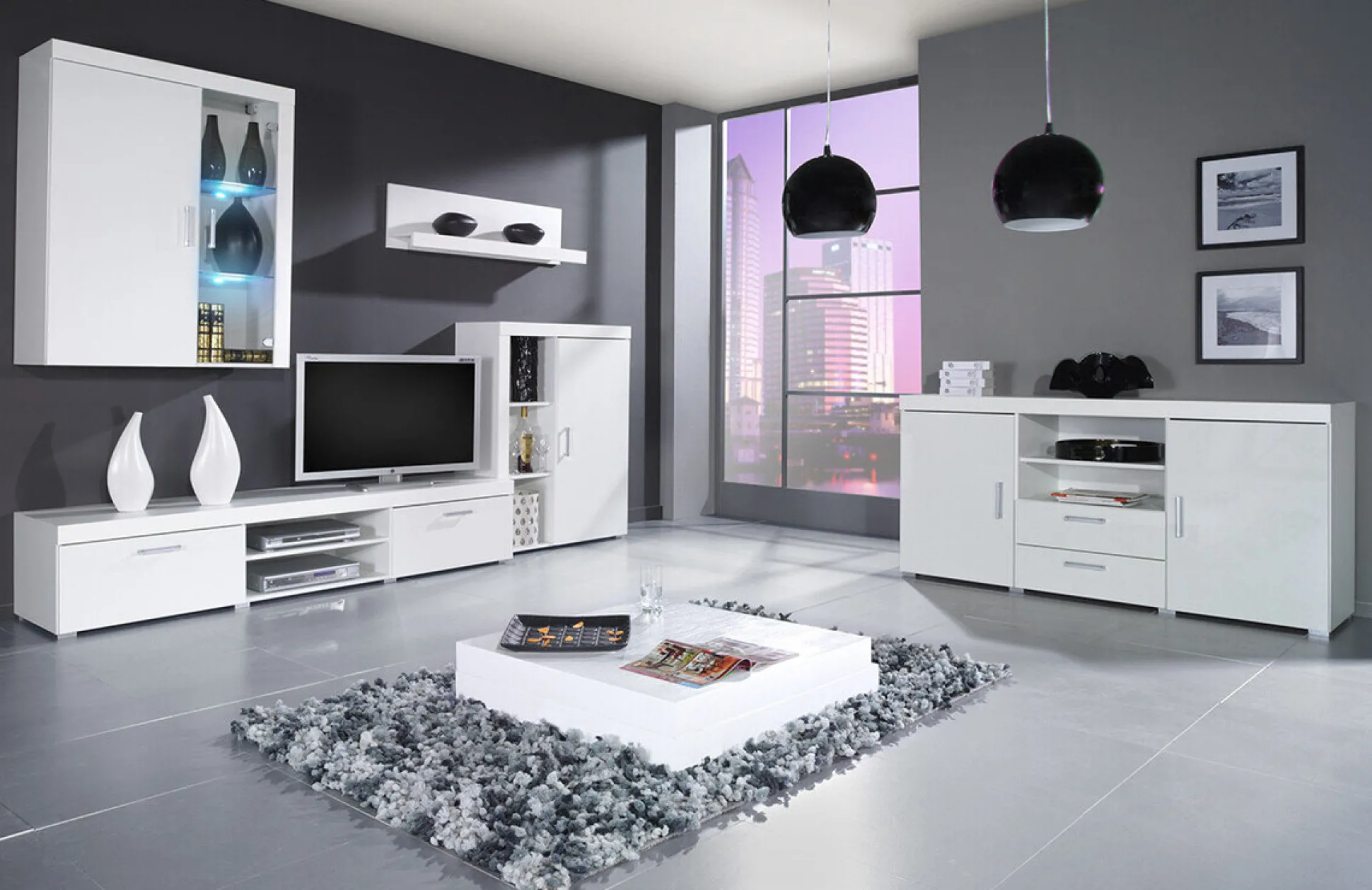 Skænk Odebeli 102 (Hvid + Glansfuld hvid)