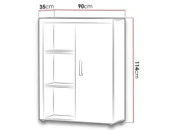 Skænk Odebeli 102 (Hvid + Glansfuld hvid)