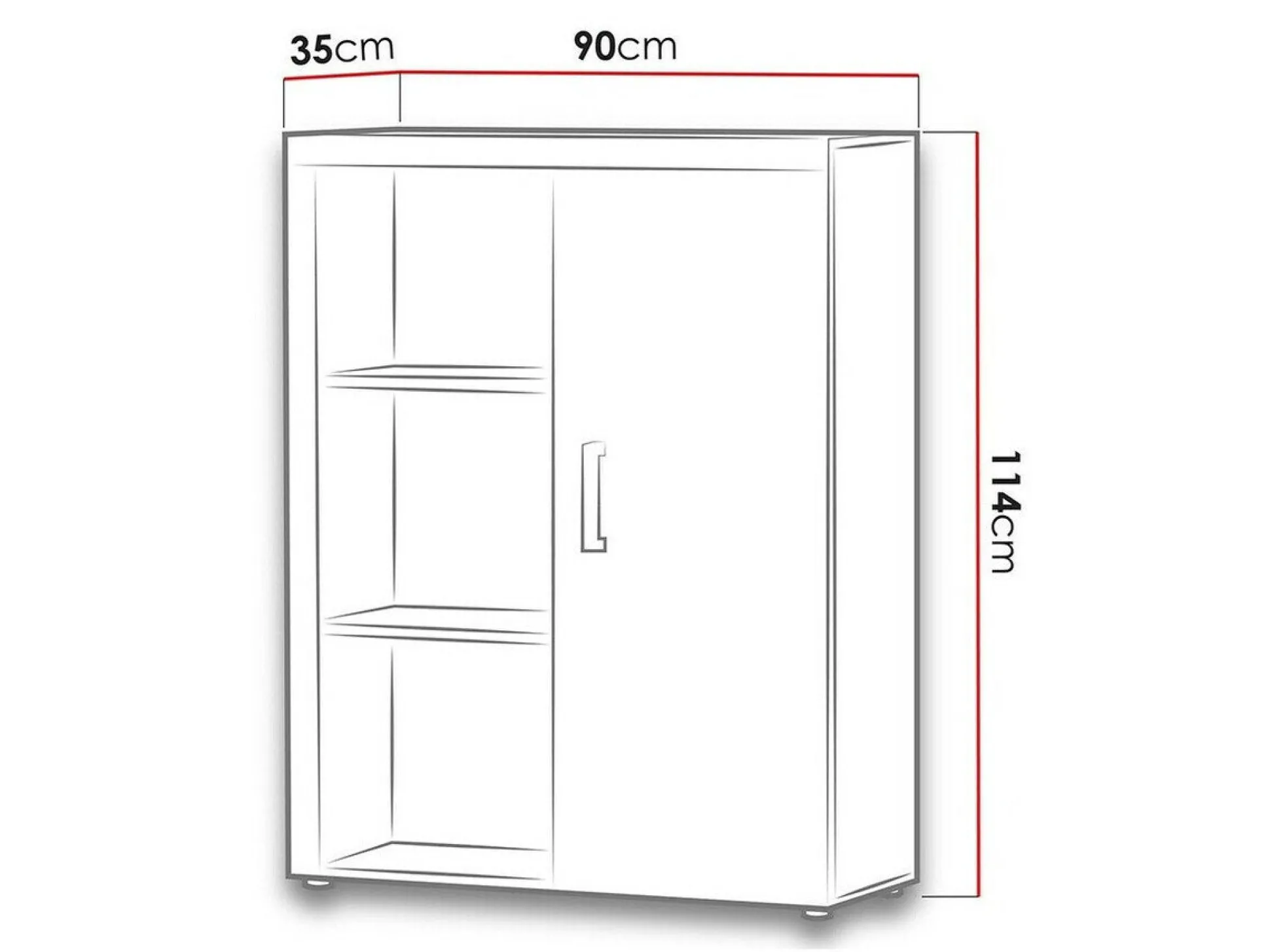 Skænk Odebeli 102 (Hvid + Glansfuld hvid)