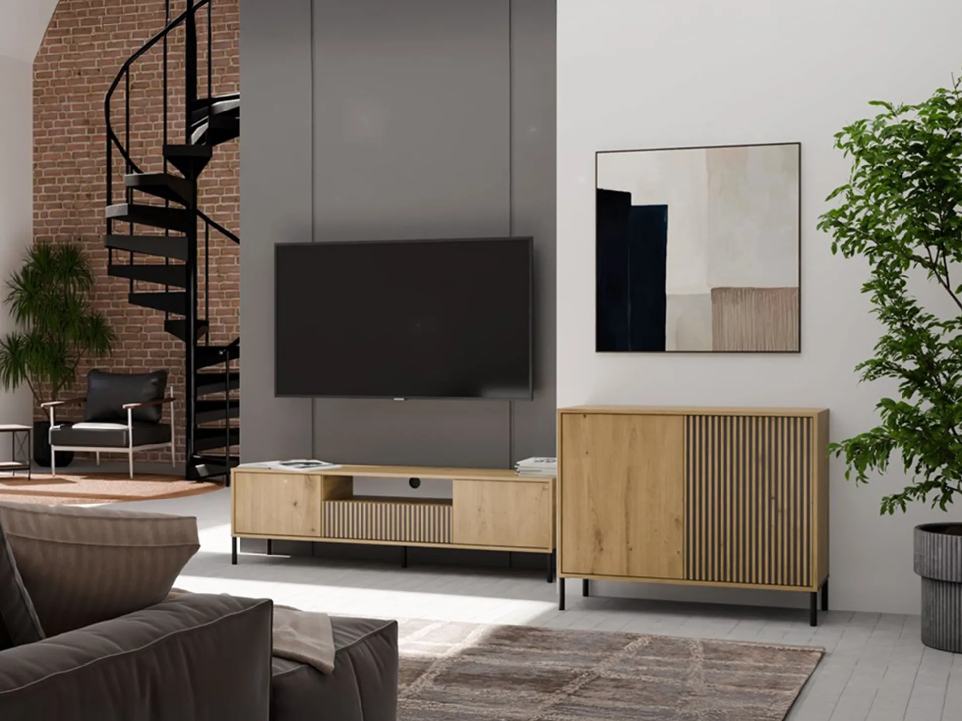 Skænk Orlsone 109 (Artisan eg + Sort)