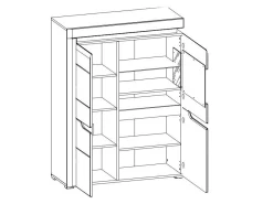 Skænk Revelmi 104 (Egetræ + Glansfuld hvid)