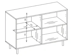 Skænk Romseru 100 (Blå + Artisan eg)