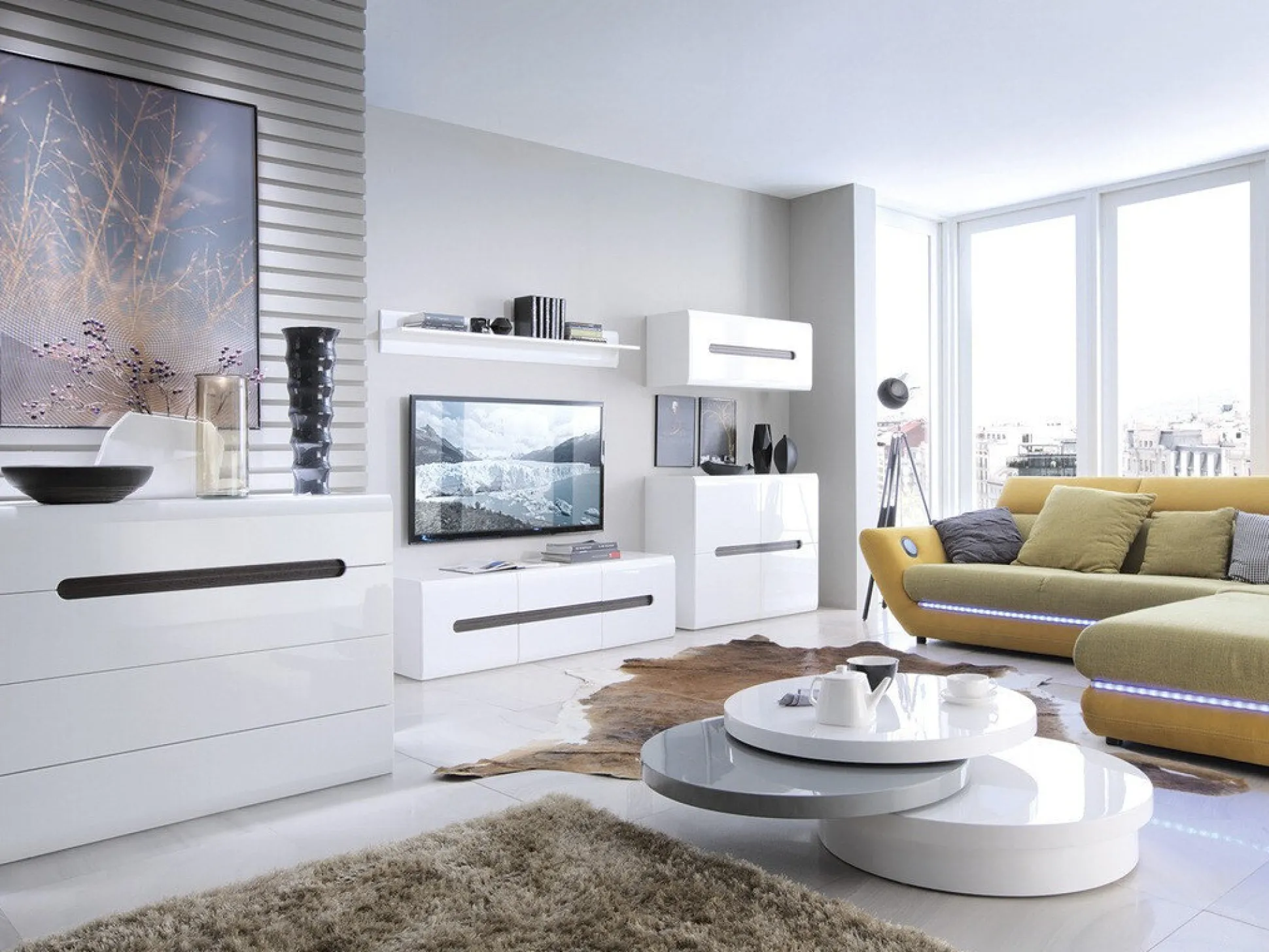 Skænk Serveso 106 (Hvid + Glansfuld hvid)