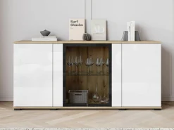 Skænk Torcame 102 (Wotan eg + Glansfuld hvid)